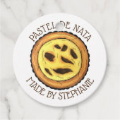 Portugees Custard Egg Tart Pastel Pastéis de Nata Bedankjes Labels (Voorkant)