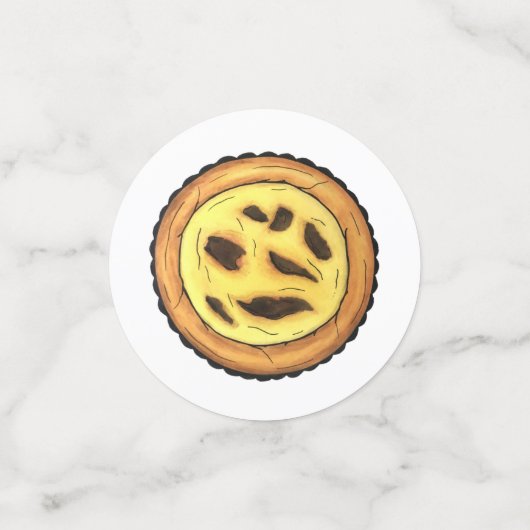 Portugees Custard Egg Tart Pastel Pastéis de Nata Confetti (Kleine voorkant)