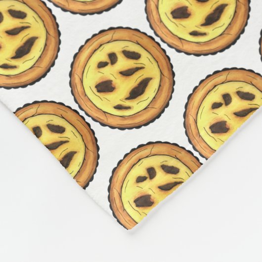 Portugees Custard Egg Tart Pastel Pastéis de Nata Fleece Deken (Hoek)