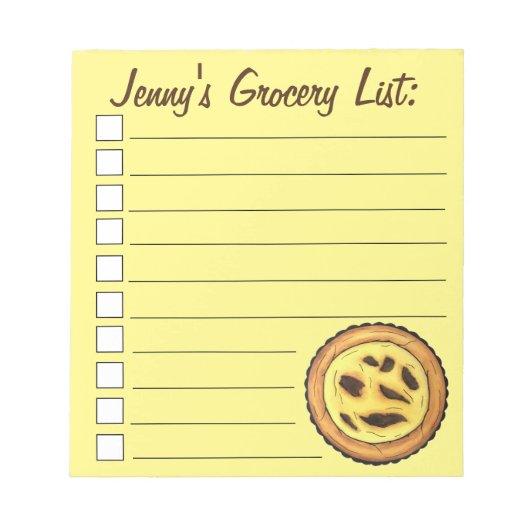 Portugees Custard Egg Tart Pastel Pastéis de Nata Notitieblok (Voorkant)