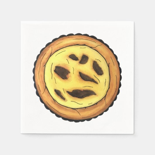 Portugees Custard Egg Tart Pastel Pastéis de Nata Servet (Voorkant)