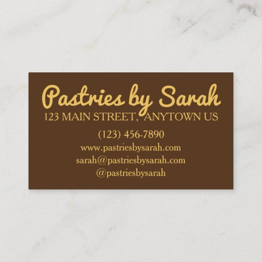 Portugees Custard Egg Tart Pastel Pastéis de Nata Visitekaartje (Achterkant)