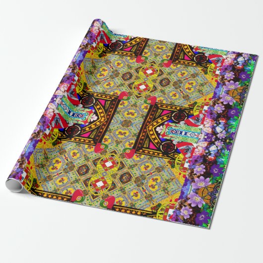 Portugees design cadeaupapier (Uitgerold)