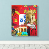 Portugees design canvas afdruk (Insitu (Houten vloer))