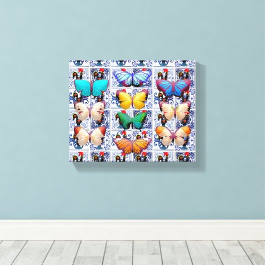 Portugees design canvas afdruk (Insitu (Houten vloer))