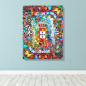 Portugees design canvas afdruk (Insitu (Houten vloer))