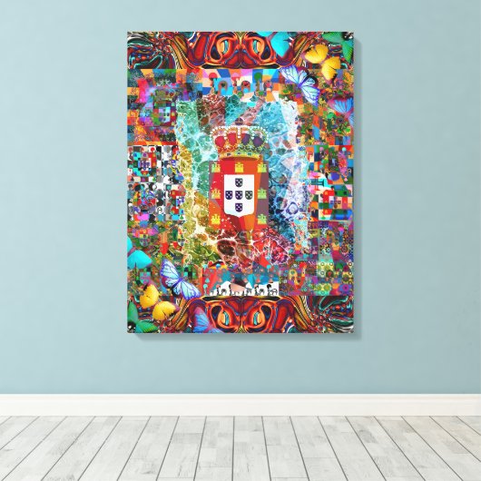 Portugees design canvas afdruk (Insitu (Houten vloer))