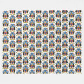 Portugees design fleece deken (Voorkant (Horizontaal))