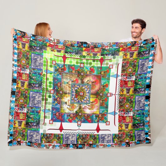 Portugees design fleece deken (In situ)