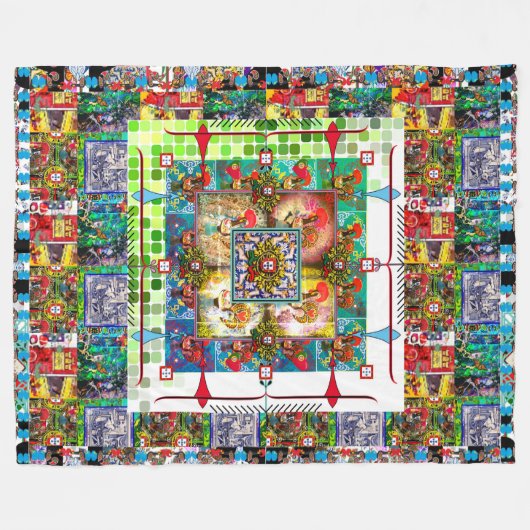 Portugees design fleece deken (Voorkant (Horizontaal))