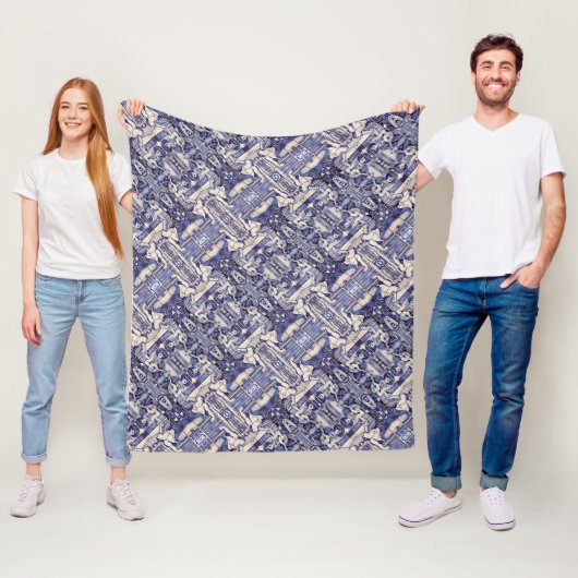 Portugees design fleece deken (In situ)