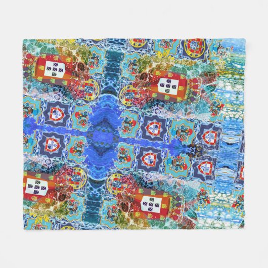 Portugees design fleece deken (Voorkant (Horizontaal))