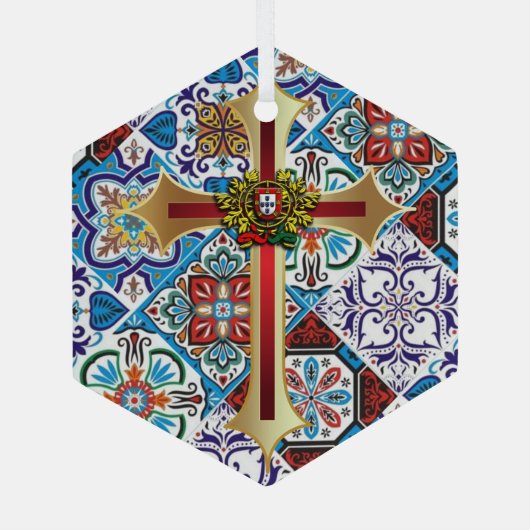 Portugees design glas ornament (Achterkant)