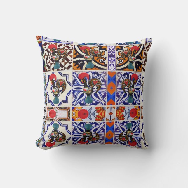 Portugees design gooien kussen (Voorkant)