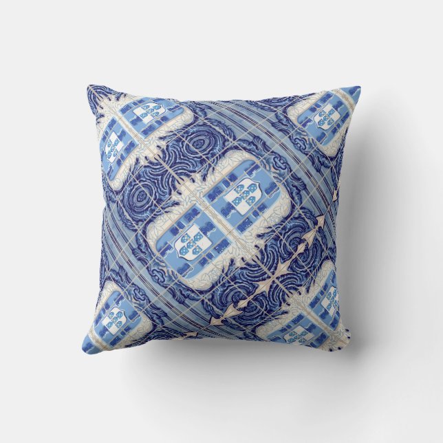 Portugees design gooien kussen (Achterkant)
