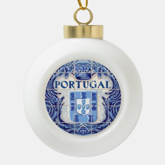 Portugees design keramische bal ornament (Voorkant)