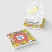 Portugees design stenen onderzetter (Zijkant)