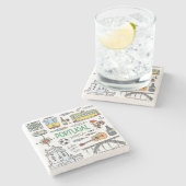 Portugees design stenen onderzetter (Zijkant)