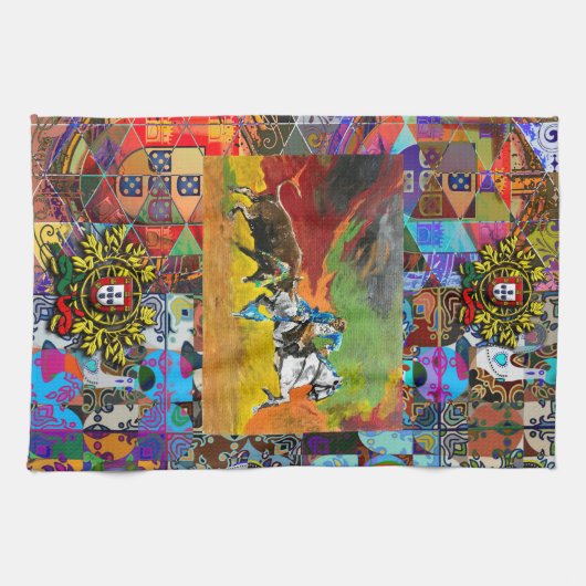 Portugees design theedoek (Horizontaal)