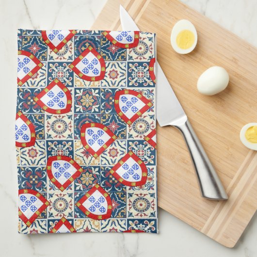 Portugees design theedoek (Quarter Fold)