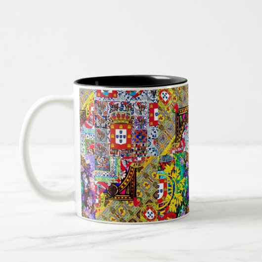 Portugees design tweekleurige koffiemok (Links)