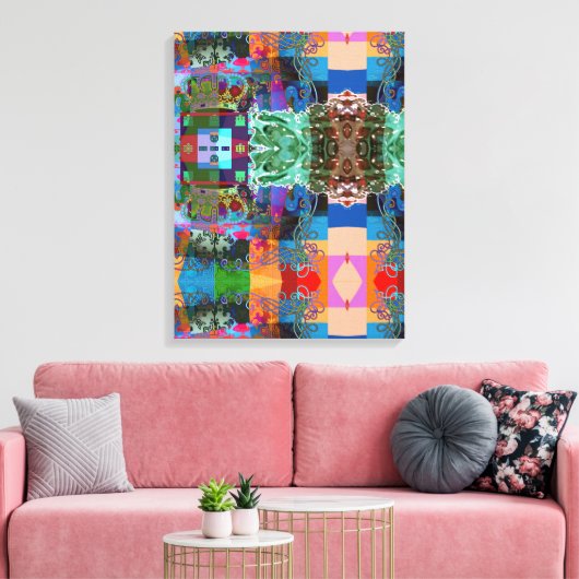 Portugees design Uitgerekt Canvas (Insitu (Woonkamer))