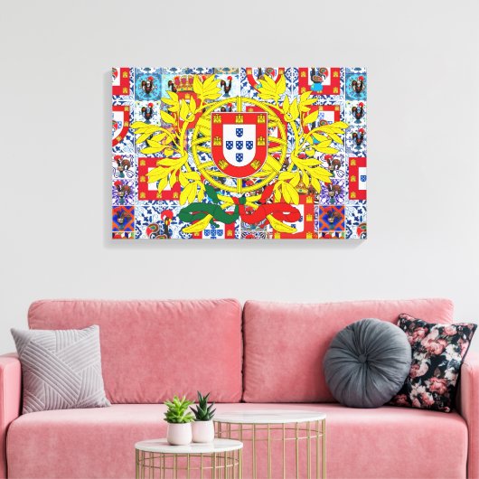 Portugees design Uitgerekt Canvas (Insitu (Woonkamer))
