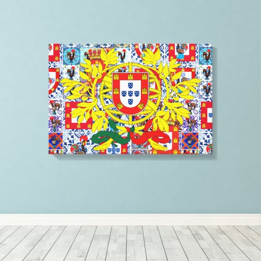 Portugees design Uitgerekt Canvas (Insitu (Houten vloer))