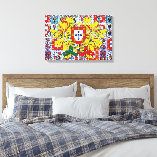 Portugees design Uitgerekt Canvas (Insitu (Slaapkamer))