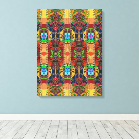 Portugees design Uitgerekt Canvas (Insitu (Houten vloer))