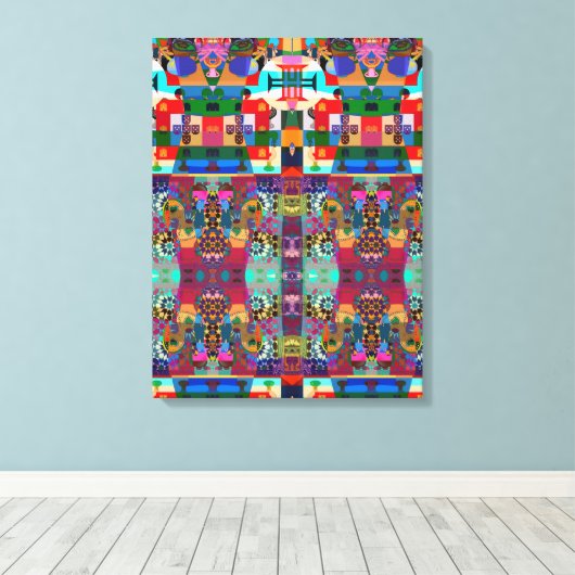 Portugees design Uitgerekt Canvas Afdruk (Insitu (Houten vloer))