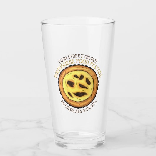 Portugees Eirog Custard Tart Pastry-voedselfestiva Glas (Voorkant)