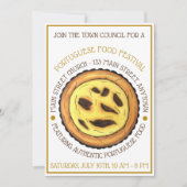 Portugees Eirog Custard Tart Pastry-voedselfestiva Kaart (Voorkant)