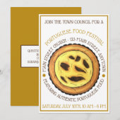 Portugees Eirog Custard Tart Pastry-voedselfestiva Kaart (Voorkant / Achterkant)