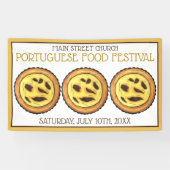 Portugees Eirog Custard Tart Pastry-voedselfestiva Spandoek (Horizontaal)