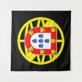 Portugees Emblem Black Tapestry Wandkleed (Voorkant (horizontaal))