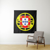 Portugees Emblem Black Tapestry Wandkleed (In situ)