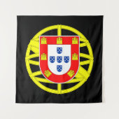 Portugees Emblem Black Tapestry Wandkleed (Voorkant)