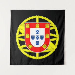 Portugees Emblem Black Tapestry Wandkleed