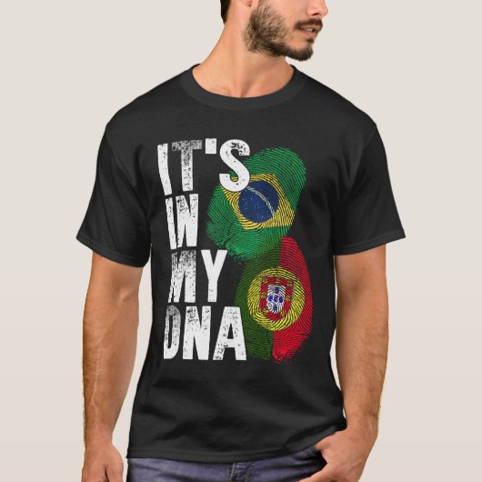 Portugees en Braziliaans erfgoed van de Mix DNA-vl T-shirt (Voorkant)