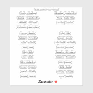 Portugees Engels Custom-Cut Vinyl Stickers