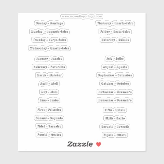 Portugees Engels Custom-Cut Vinyl Stickers (Vel)