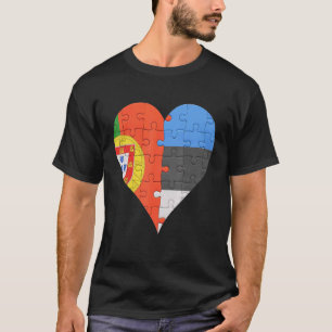 Portugees Ests Vlag Heart T-shirt