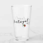 Portugees Flag Heart Design, Portugal Glas (Voorkant)