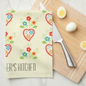 Portugees folkhartpatroon theedoek (Quarter Fold)