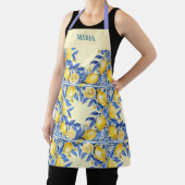 Portugees geïnspireerde citroenen op blauw schort (Insitu)