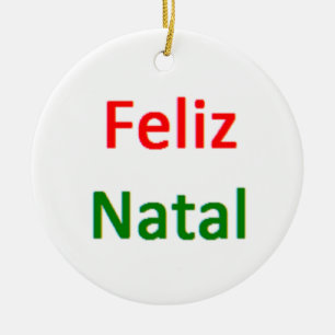 Portugees Gelukkig Kerstmis Keramisch Ornament
