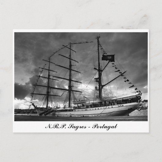 Portugees groot schip briefkaart (Voorkant)