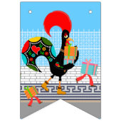 Portugees haan en geschenken kinderen verjaardagsf vlaggetjes (Eerste vlag)