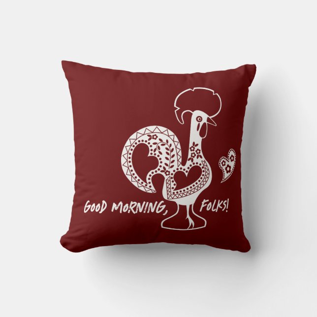 Portugees haan modern silhouet kussen (Voorkant)